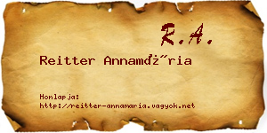 Reitter Annamária névjegykártya
